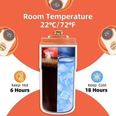 450 ml έξυπνη θερμοκρασία οθόνη ταξιδιωτική κούπα με υλικό από ανοξείδωτο χάλυβα και λανιάρντ
