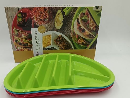 Αειφόρος πλυντήριο πιάτων Ασφαλής BPA Απαλλαγμένος από μικροκύματα Τακό πλαστικά πιάτα για την επιστροφή στο σχολείο