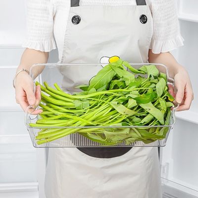 Συσκευή αποθήκευσης τροφίμων τετραγωνικό πλαστικό δοχείο κουζίνας για ψυγείο οργανωτής συρτάρι
