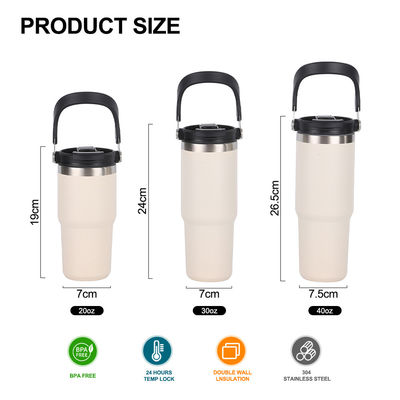 20oz 304 Stainless Steel φορητό ποτήρι αυτοκινήτου και ταξιδιωτικό φιλικό με απομόνωση κενού