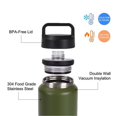 Ενήλικες 18 oz 26 oz 36 oz Μυστικά μπουκάλι νερού διπλό τοίχωμα από ανοξείδωτο χάλυβα γυμναστήριο Αθλητικά μπουκάλι ποτού