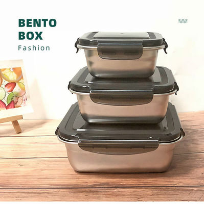 Αρθρογώνιο 400/750/1200ml Ατσάλι Bento Lunch Box Set με κλειδαριές και ανθεκτικό