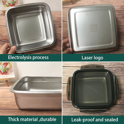 Αρθρογώνιο 400/750/1200ml Ατσάλι Bento Lunch Box Set με κλειδαριές και ανθεκτικό