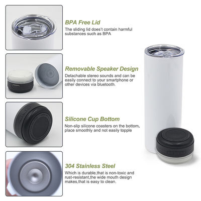 20oz χωρητικότητα μουσική ομιλητής Tumbler αμερικανικό στυλ σχεδιασμό με αφαιρούμενο φως LED