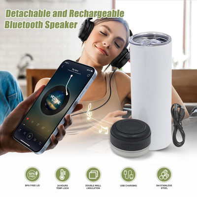 20oz χωρητικότητα μουσική ομιλητής Tumbler αμερικανικό στυλ σχεδιασμό με αφαιρούμενο φως LED