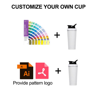 739ml / 500ml χωρητικότητα Custom Color Stainless Steel Protein Shaker Flask για γυμναστήριο