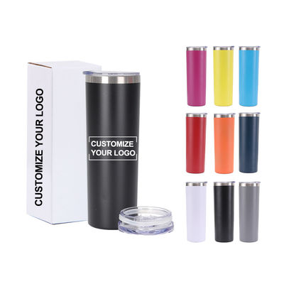 20OZ χωρητικότητα από ανοξείδωτο χάλυβα Thinny Tumbler με συρόμενο καπάκι και άχυρο Top επιλογή