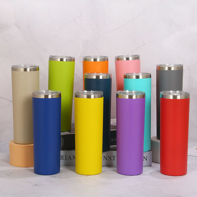 20OZ χωρητικότητα από ανοξείδωτο χάλυβα Thinny Tumbler με συρόμενο καπάκι και άχυρο Top επιλογή