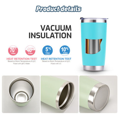 Ταξιδιωτική περίσταση 20oz μονωμένο καφέ tumbler με προσαρμοσμένο διπλό τοίχωμα από ανοξείδωτο χάλυβα