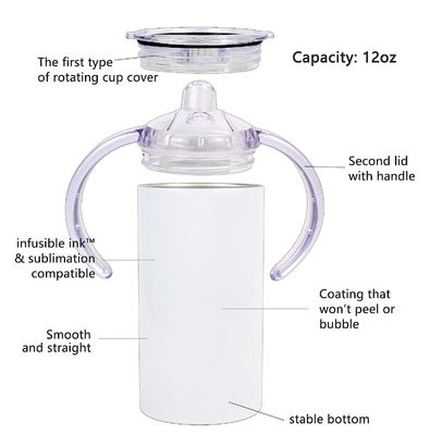 Υψηλή αντηλιακή χάλυβα Tumbler 12oz BPA δωρεάν μπουκάλι νερού για τα νήπια Πίνοντας