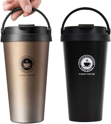 500 ml χωρητικότητας θερμικής ρύπανσης από ανοξείδωτο χάλυβα με απομονωμένο κενό ταξιδιωτικό κύπελλο με λαβή