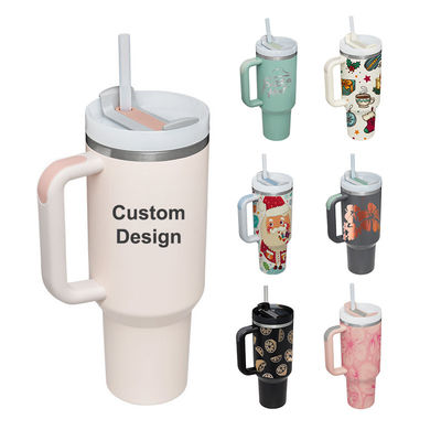Αμερικάνικο στυλ Custom Pattern 40oz Tumbler με Κεφαλάκι Κεφαλάκι και άχυρο από ανοξείδωτο χάλυβα Vakuum Isolated Cup
