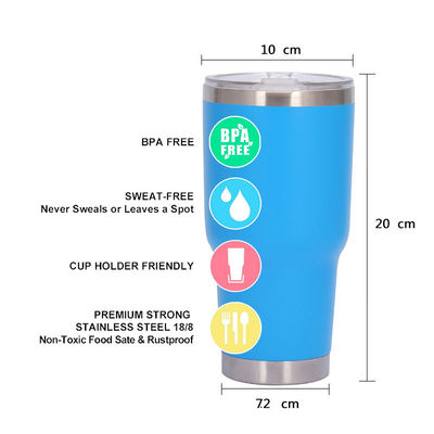 30oz BPA ΔΩΡΕΑΝΙΚΑ Απομονωμένο Tumbler Ατσάλινο Ατμοσφαιρικό Κύπελλο με Κεπάκι Λογικό Πελάτη