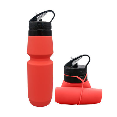 750 ml Αντικροσιζόμενο καλυμμένο μπουκάλι νερού από σιλικόνη για ταξίδια και αθλητισμό Προσαρμόσιμο