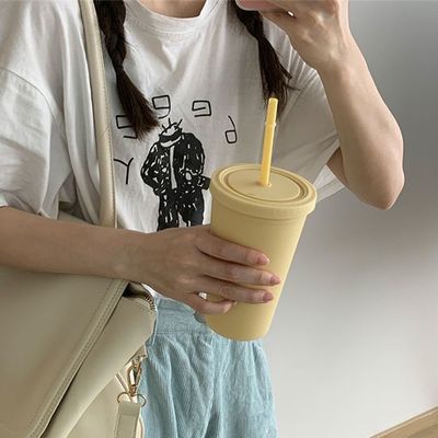 Επαναχρησιμοποιήσιμο πλαστικό AS PP Tumbler με άχυρο και κάλυμμα Custom Logo Κύπελλο νερού για παγωμένο καφέ ταξιδιωτική κούπα