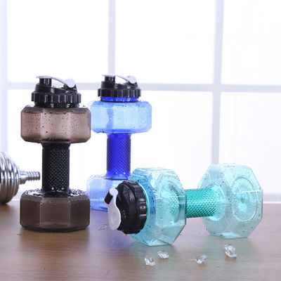 Ενήλικες PETG φιλικό προς το περιβάλλον 2.6L μπουκάλι νερού σε σχήμα νταμπέλ για αθλητικές ασκήσεις φυσικής κατάστασης