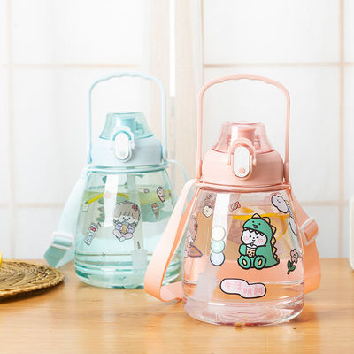Εύκολο μπουκάλι νερού για σπορ 38oz Custom Design Διαυγές πλαστικό με άχυρο