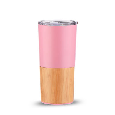 Αειφόρος 20oz μισό μπαμπού Shell Vakuum μονωμένο Tumbler ταξίδι Καφέ κύπελλο χωρητικότητα