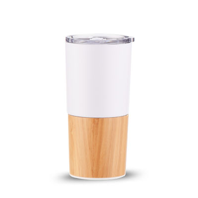 Αειφόρος 20oz μισό μπαμπού Shell Vakuum μονωμένο Tumbler ταξίδι Καφέ κύπελλο χωρητικότητα