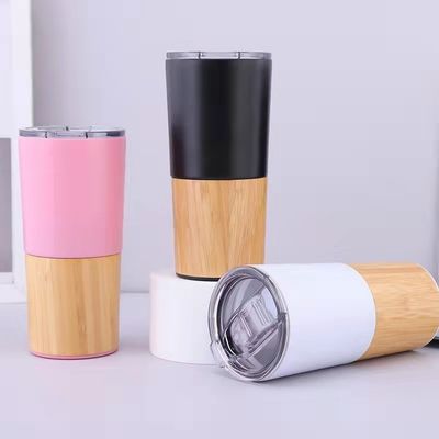 Αειφόρος 20oz μισό μπαμπού Shell Vakuum μονωμένο Tumbler ταξίδι Καφέ κύπελλο χωρητικότητα