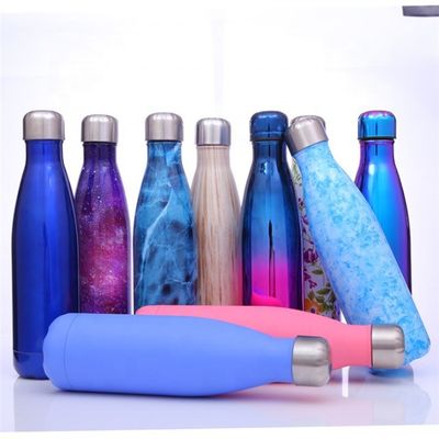 500 ml Cola σχήμα από ανοξείδωτο χάλυβα διπλό τοίχωμα κενό μπουκάλι νερού για προσαρμοσμένα σχέδια