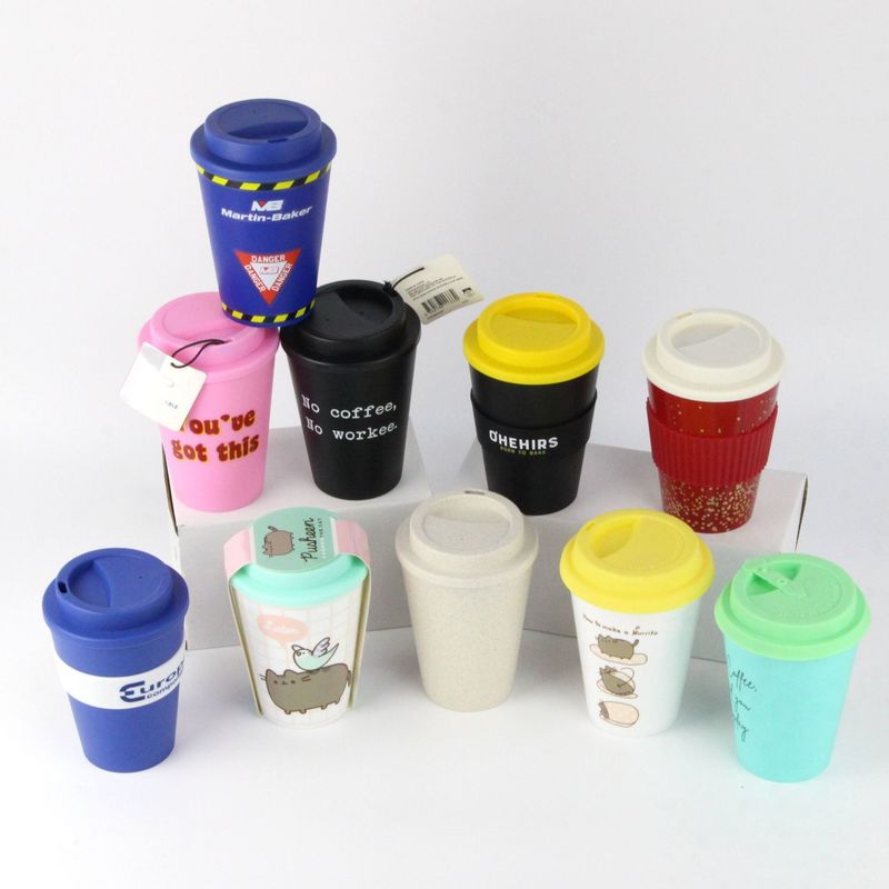 12oz 350ml PP Σιλικόνη Κάλυψη Μπαμπού ίνες επαναχρησιμοποιήσιμη κούπα καφέ με κάλυμμα Ένα ιδανικό αντικείμενο δωρεάς