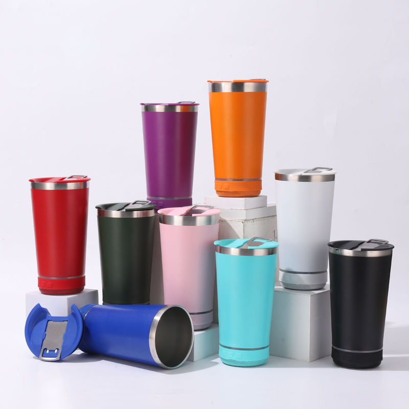 Λογότυπο πελάτη 20oz Bluetooth ομιλητής Tumbler Αδιάβροχο Ατσάλι Ποτήρι Μουσικής για το πάρτι