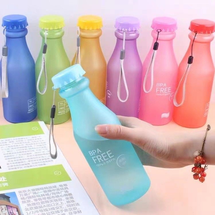 Αδιάσπαστο μπουκάλι νερού χωρίς BPA 550 ml σε χρώματα γλυκών για παιδιά σχολείων 6,8x20cm