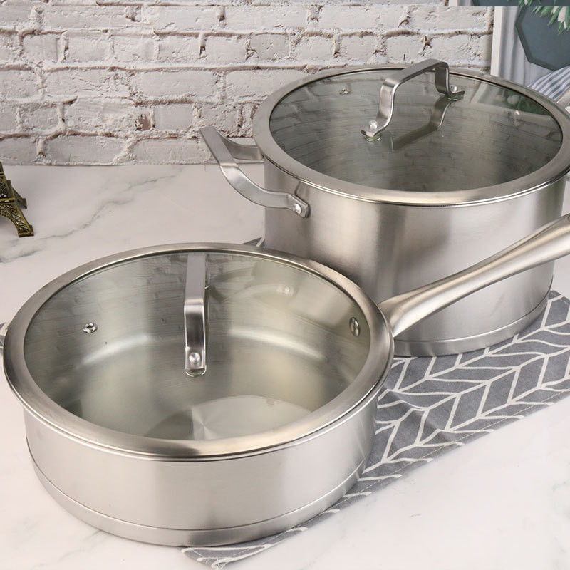 1.65kg Εγκαταστάσεις μαγειρικής Κουζίνα και τηγάνια από ανοξείδωτο χάλυβα Εγκατάσταση μαγειρικής με γυάλινο κάλυμμα